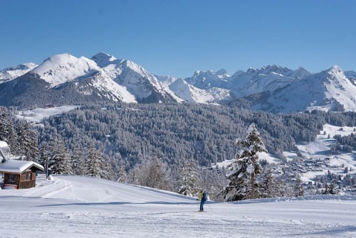 Ski touring, beautiful weather on Mont-Chéry - Les Gets